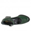 Mary Jane para mujer con punta redonda en charol verde tacon 5 - Tallas disponibles:  32, 33, 35, 42, 43, 44, 45, 46