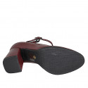 Decolté Mary Jane a punta tonda in pelle bordeaux tacco 7 - Misure disponibili: 32, 33, 34, 35, 42, 43, 44, 45