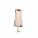Bottines pour femmes en cuir nude et daim beis avec fermeture éclair talon 7 - Pointures disponibles:  32, 33, 35, 42, 43, 44, 45, 46