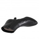 Stivaletto da donna con cerniera in pelle nera e tacco 7 - Misure disponibili: 32, 33, 34, 35, 42, 43, 44, 45, 46