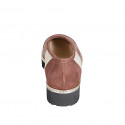 Woman's pump in brown, sand beige and taupe suede wedge heel 3 - Available sizes:  32, 33, 34, 35, 42, 43, 44, 45, 46