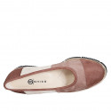 Decolté da donna in camoscio marrone, sabbia e taupe zeppa 3 - Misure disponibili: 32, 33, 34, 35, 42, 43, 44, 45, 46