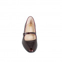 Mary Jane da donna con punta tonda in vernice bordeaux tacco 6 - Misure disponibili: 32, 33, 34, 35, 42, 43, 44, 45