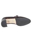 Mary Jane pour femmes avec bout rondu en cuir verni bordeaux talon 6 - Pointures disponibles:  32, 33, 34, 35, 42, 43, 44, 45