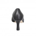 Zapato a punta para mujer en piel negra con tacon 7 - Tallas disponibles:  32, 33, 34, 35, 44, 45