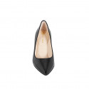 Woman's pointy pump in black patent leather with heel 7 - Available sizes:  32, 33, 34, 35, 43, 44, 45