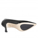 Decolté a punta da donna in vernice nera con tacco 7 - Misure disponibili: 32, 33, 34, 35, 43, 44, 45