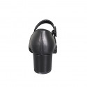 Mary Jane pour femmes avec courroie et semelle intérieure amovible en cuir noir talon 5 - Pointures disponibles:  32, 33, 34, 35, 42, 43, 44, 45, 46