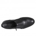 Scarpa accollata da donna con cerniere e plantare estraibile in pelle nera zeppa 6 - Misure disponibili: 32, 33, 34