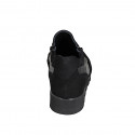 Sneaker accollata da donna con cerniere e plantare estraibile in camoscio nero e vernice stampata zeppa 3 - Misure disponibili: 33, 34, 35, 42, 43, 44, 45, 46