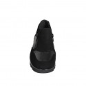 Sneaker avec fermetures èclair et semelle amovible pour femmes en daim noir et cuir verni imprimé talon compensé 3 - Pointures disponibles:  33, 34, 35, 42, 43, 44, 45, 46