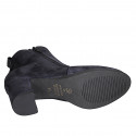 Botines para mujer con plantilla extraible y cremalleras en gamuza blu tacon 5 - Tallas disponibles:  31, 32, 33, 34, 35, 42, 43, 44, 45, 46