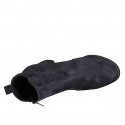 Botines para mujer con plantilla extraible y cremalleras en gamuza blu tacon 5 - Tallas disponibles:  31, 32, 33, 34, 35, 42, 43, 44, 45, 46