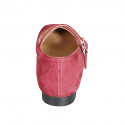 Mary Jane da donna in camoscio bordeaux con cinturino tacco 2 - Misure disponibili: 33, 34, 35, 42, 43, 44, 46