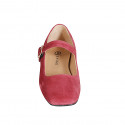 Mary Jane da donna in camoscio bordeaux con cinturino tacco 2 - Misure disponibili: 33, 34, 35, 42, 43, 44, 46