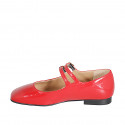 Mary Jane de salón para mujer con cinturones en charol rojo tacon 2 - Tallas disponibles:  34, 35, 42, 43, 44, 45, 46