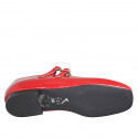 Woman's Mary Jane in red patent leather with straps heel 2 - Available sizes:  34, 35, 42, 43, 44, 45, 46