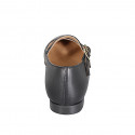 Woman's Mary Jane with pointy tip and two straps in black leather heel 2 - Available sizes:  33, 34, 35, 42, 43, 44, 46