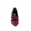 Decolté Mary Jane a punta in vernice bordeaux tacco 7 - Misure disponibili: 31, 32, 33, 34, 35, 42, 43, 44, 45