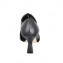 Scarpa stringata a punta in pelle, camoscio e vernice nera tacco 7 - Misure disponibili: 31, 32, 33, 34, 35, 42, 43, 44, 45