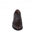Chaussure Oxford pour femmes à lacets en cuir marron foncé avec bout golf talon 5 - Pointures disponibles:  33, 34, 35, 42, 43, 44, 45, 46