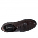 Zapato Oxford con cordones para mujer en piel marron oscuro con punta de ala tacon 5 - Tallas disponibles:  33, 34, 35, 42, 43, 44, 45, 46