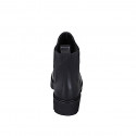 Botin Chelsea para mujer con elasticos en piel de color negro tacon 4 - Tallas disponibles:  32, 34, 35, 42, 43, 44, 45, 46, 47