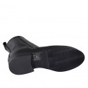 Woman's ankle boot in black leather with zipper and round tip heel 3 - Available sizes:  32, 34, 35, 42, 43, 44, 45, 46