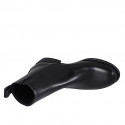 Stivaletto da donna con cerniera e punta tonda in pelle nera tacco 3 - Misure disponibili: 32, 34, 35, 42, 43, 44, 45, 46