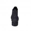 Stivaletto Chelsea da donna con elastici laterali e coda di rondine in pelle nera tacco 3 - Misure disponibili: 32, 33, 34, 35, 42, 43, 44, 45, 46, 47