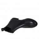 Stivaletto Chelsea da donna con elastici laterali e coda di rondine in pelle nera tacco 3 - Misure disponibili: 32, 33, 34, 35, 42, 43, 44, 45, 46, 47