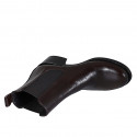 Stivaletto Chelsea da donna con elastici laterali in pelle testa di moro tacco 5 - Misure disponibili: 32, 33, 34, 35, 42, 43, 45, 46, 47