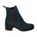 Botin Chelsea para mujer con elasticos en gamuza color verde tacon 55 - Tallas disponibles:  33, 34, 35, 42, 43, 44, 45, 46
