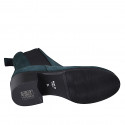Botin Chelsea para mujer con elasticos en gamuza color verde tacon 55 - Tallas disponibles:  33, 34, 35, 42, 43, 44, 45, 46
