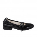 Bailarina Mary Jane a punta para mujer con cinturones en charol de color negro tacon 2 - Tallas disponibles:  32, 33, 34, 35, 42, 43, 44, 45, 46