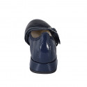 Ballerina Mary Jane a punta da donna con cinturini in vernice blu tacco 2 - Misure disponibili: 32, 33, 34, 35, 42, 43, 44, 45, 46