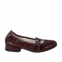 Mary Jane Ballerine pour femmes à bout pointu avec courroies en cuir verni bordeaux talon 2 - Pointures disponibles:  32, 33, 34, 35, 42, 43, 44, 45, 46