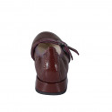 Mary Jane Ballerine pour femmes à bout pointu avec courroies en cuir verni bordeaux talon 2 - Pointures disponibles:  32, 33, 34, 35, 42, 43, 44, 45, 46
