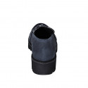 Mocassino college da donna in camoscio blu e tessuto blu e bianco tacco 3 - Misure disponibili: 32, 33, 34, 35, 42, 43, 44, 45, 46
