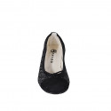 Ballerine avec noeud et bout droit pour femmes en daim noir et tissu blanc et noir talon 4 - Pointures disponibles:  33, 34, 35, 42, 43, 44, 45, 46
