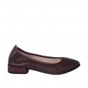 Ballerina da donna a punta in pelle bordeaux tacco 2 - Misure disponibili: 32, 33, 34, 35, 42, 43, 44, 45, 46