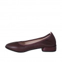 Ballerine pour femmes à bout pointu en cuir bordeaux talon 2 - Pointures disponibles:  32, 33, 34, 35, 42, 43, 44, 45, 46