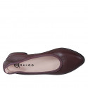 Ballerine pour femmes à bout pointu en cuir bordeaux talon 2 - Pointures disponibles:  32, 33, 34, 35, 42, 43, 44, 45, 46