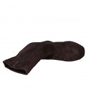 Bottines pour femmes avec fermeture éclair et plateforme en daim et matériau élastique marron foncé talon 10 - Pointures disponibles:  32, 33, 34, 35