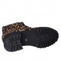 Lacets bottines pour femmes en cuir de veau avec fourrure tacheté talon 5 - Pointures disponibles:  32, 33, 34, 35, 42, 43, 44, 46