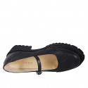 Zapatos de salón Mary Jane para mujer con punta de ala en piel negra y tacón 4 - Tallas disponibles:  34, 35, 42, 43, 44, 46