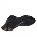 Bottines pour femmes en cuir noir avec fermetures éclair et doublure en fourrure talon 4 - Pointures disponibles:  33, 35, 43, 44, 45, 46