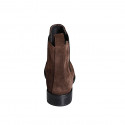 Woman's ankle boot in brown suede with elastic bands with heel 3 - Available sizes:  32, 35, 42, 43, 44, 45, 47