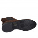 Stivaletto da donna in camoscio marrone con elastici con tacco 3 - Misure disponibili: 32, 35, 42, 43, 44, 45, 47