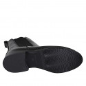 Stivaletto da donna in pelle nera con elastici con tacco 3 - Misure disponibili: 32, 33, 34, 43, 44, 45, 47